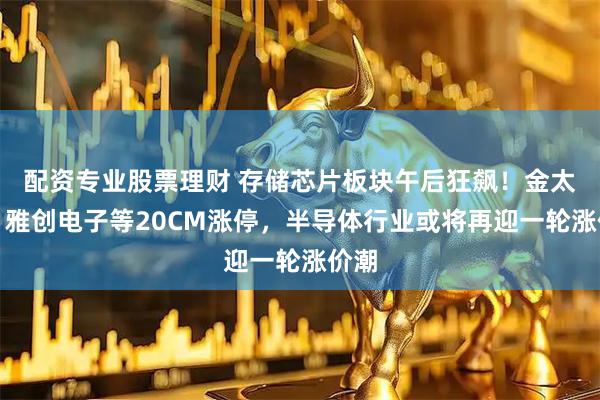 配资专业股票理财 存储芯片板块午后狂飙！金太阳、雅创电子等20CM涨停，半导体行业或将再迎一轮涨价潮